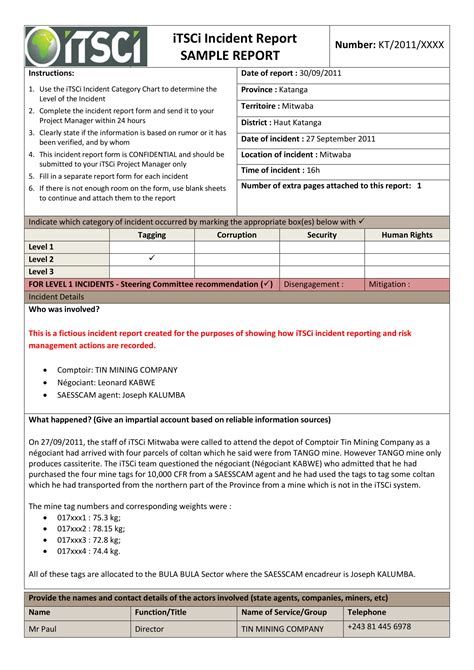 Sample Incident Report For Correctional Officer