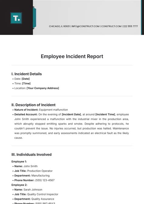 sample incident report lbc