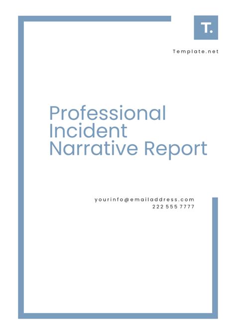 Sample Incident Report Narrative