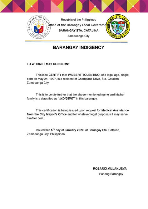 Sample Indigent Letter For No Income