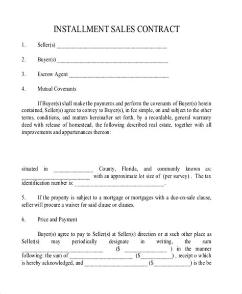 Sample Installment Contract