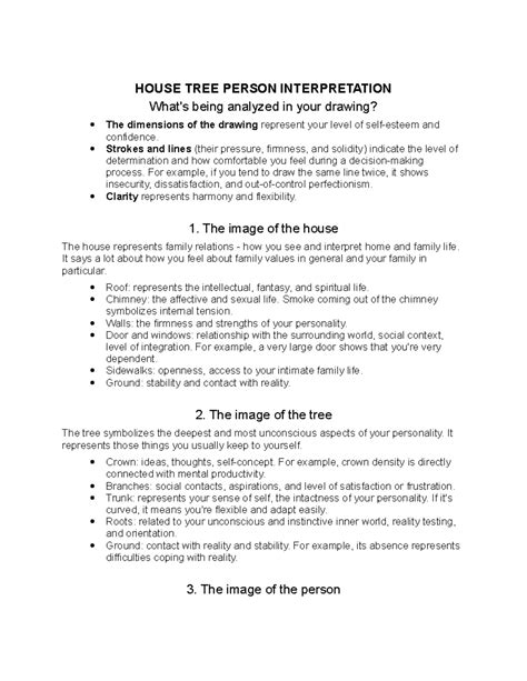 Sample Interpretation Of House Tree Person Test