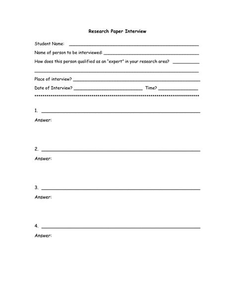 Sample Interview Research Paper
