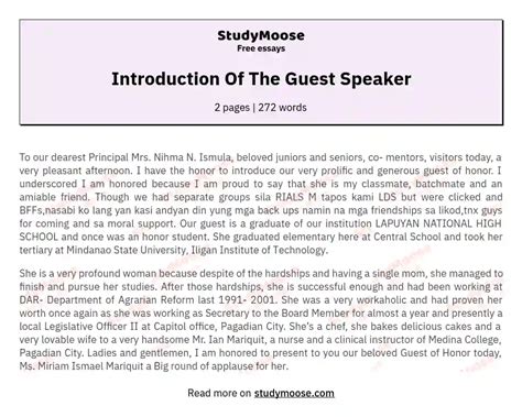 sample introduction of guest of honor