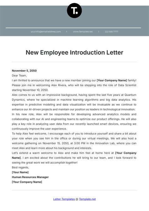sample introductory letter to employees home telligent
