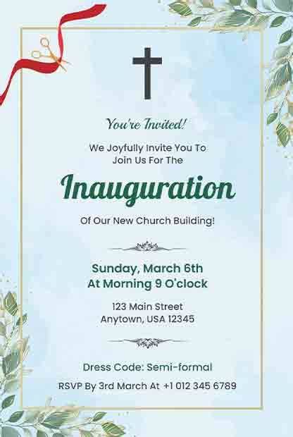 sample invitation letter church inauguration
