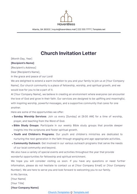 Sample Invite Letter For Church Revival