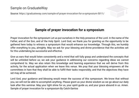 sample invocation prayer for program