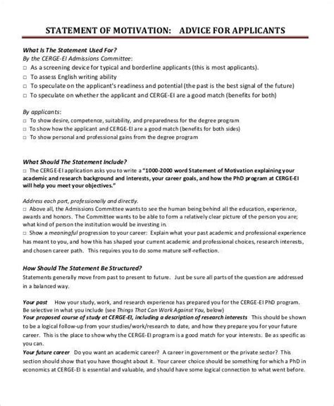 Sample Job Motivation Statement