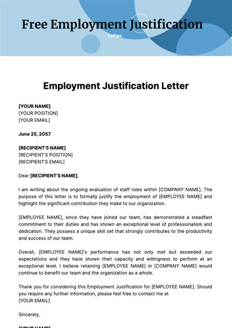 Sample Justification Letter For Hiring