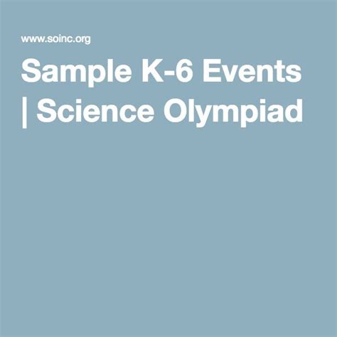 Sample K 6 Events Science Olympiad Science Olympics Activities - Science Olympics Activities