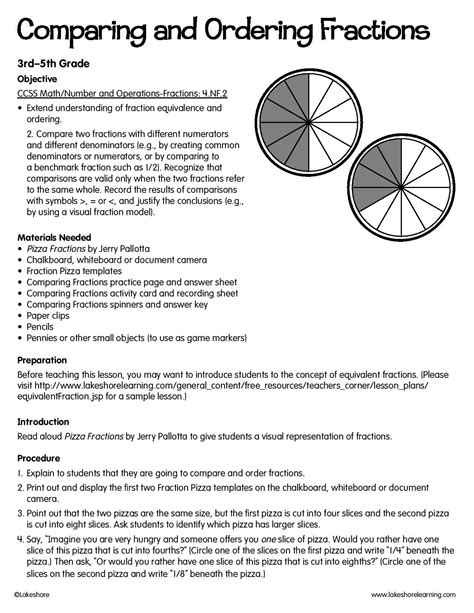 Sample Lesson Plan Fractions Lesson On Fractions - Lesson On Fractions