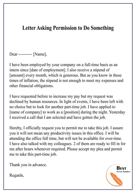 sample letter asking permission to attend training