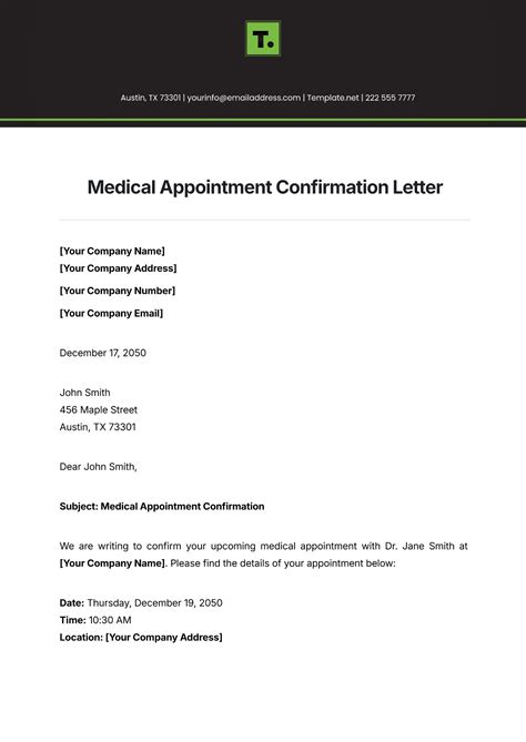 sample letter confirming appointment business meeting