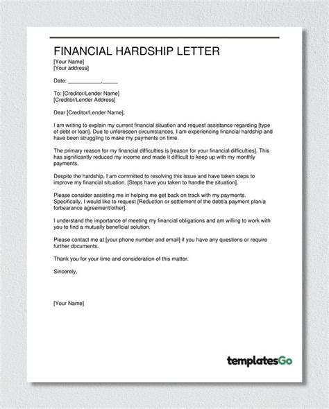 Sample Letter Explaining Financial Situation