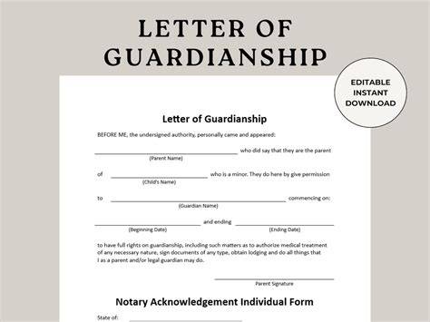 sample letter for guardianship certificate