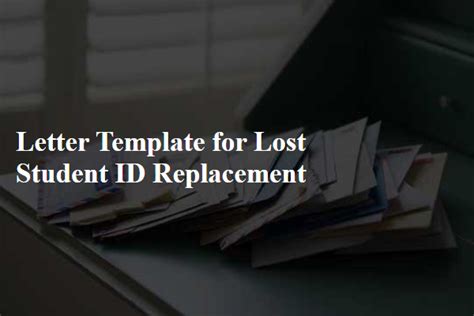 Sample Letter For Lost Student S Prospectus