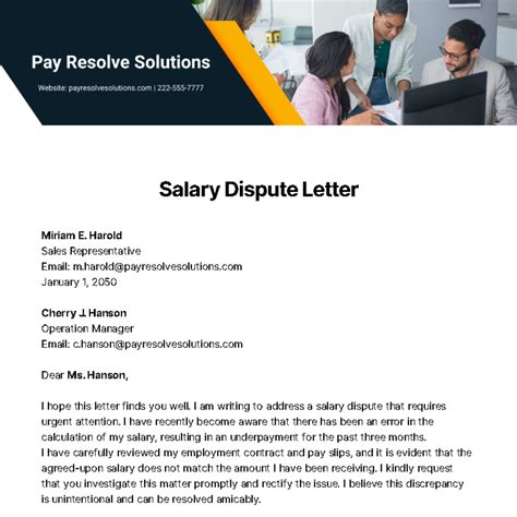 Sample Letter For Payroll Dispute