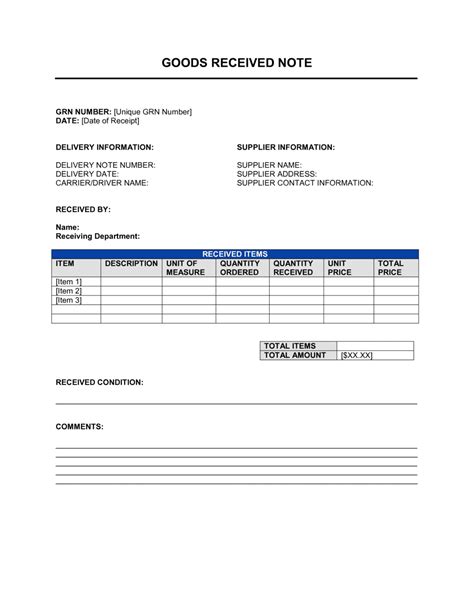Sample Letter For Receiver Goods