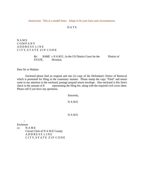 sample letter for removal of personal property