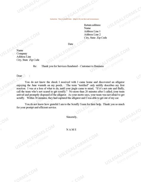 Sample Letter For Services Rendered