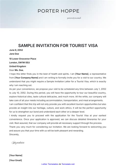 sample letter for unofficial visit