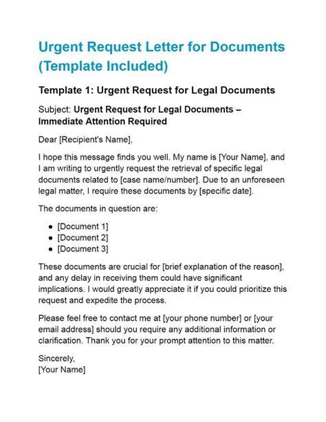 sample letter for urgent request