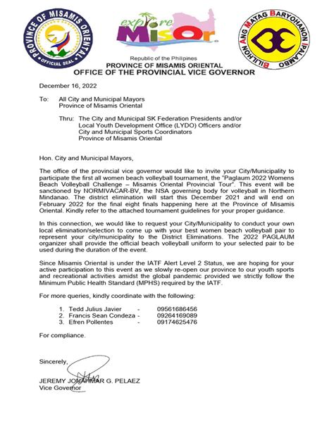 Sample Letter Inviting Mayor To Event
