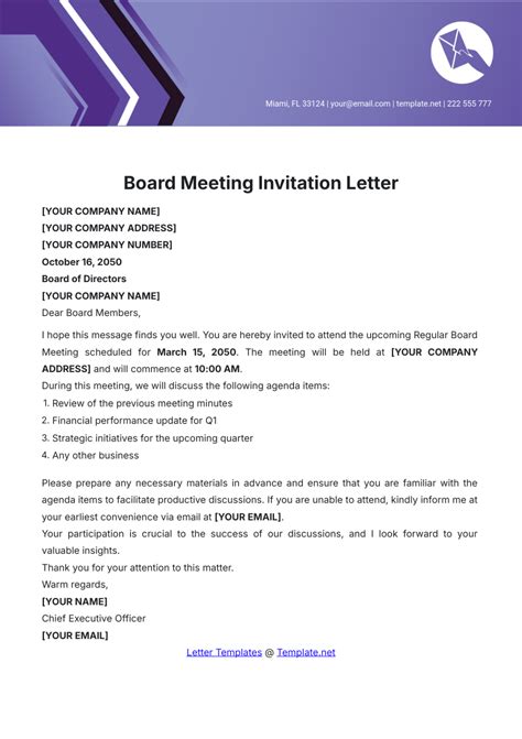 Sample Letter Inviting New Board Member Arts