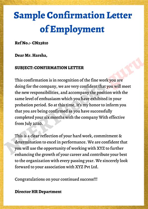 sample letter of confirmation of sponsorship