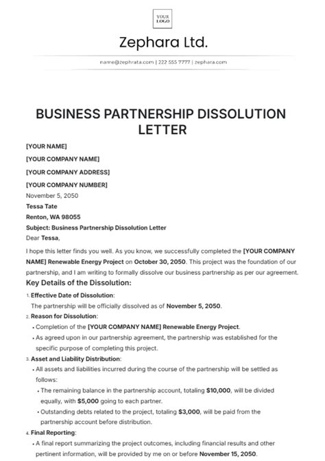 sample letter of dissolution for church
