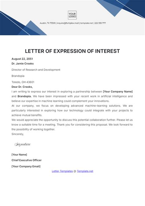 Sample Letter Of Expression Of Interest To Purchase Land