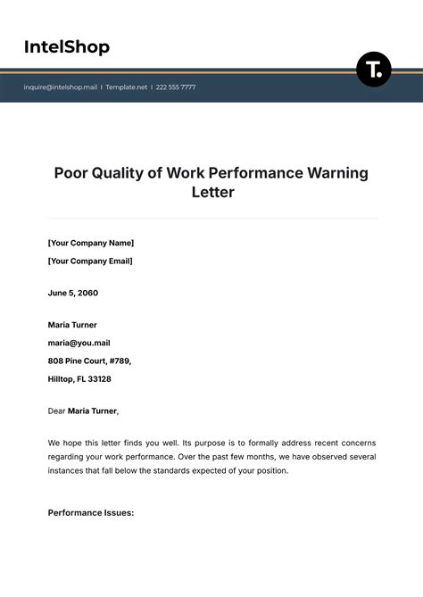 sample letter poor subcontract performance