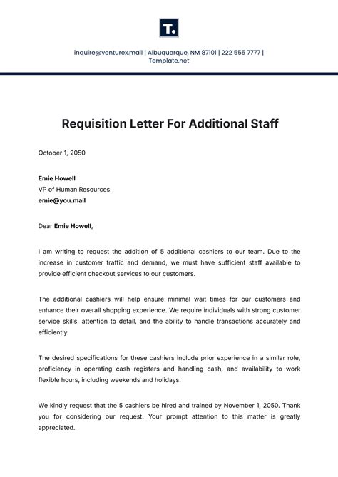 Sample Letter Request Additional Staff