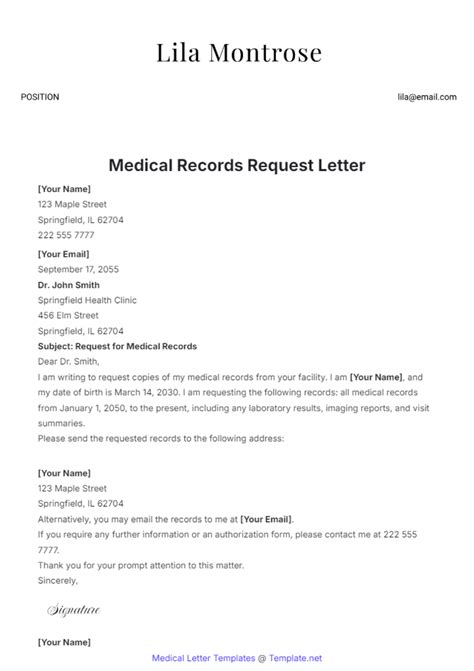 sample letter request for medical certificate