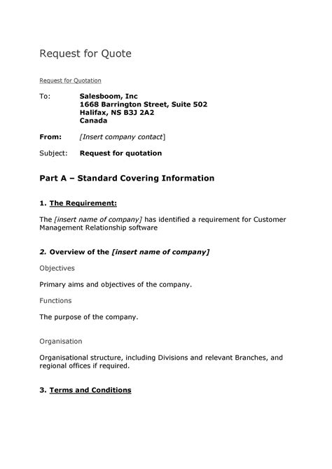 sample letter request quote for armored services