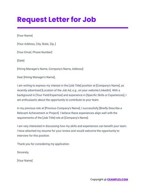 sample letter requesting business opportunity consideration