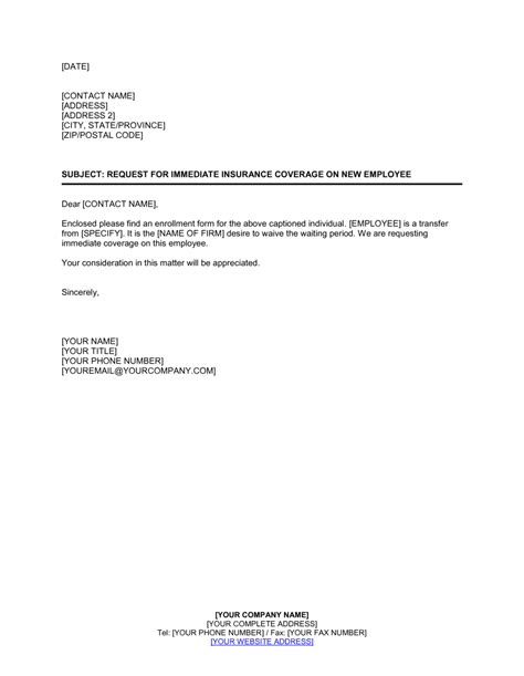 Sample Letter Requesting Insurance Information