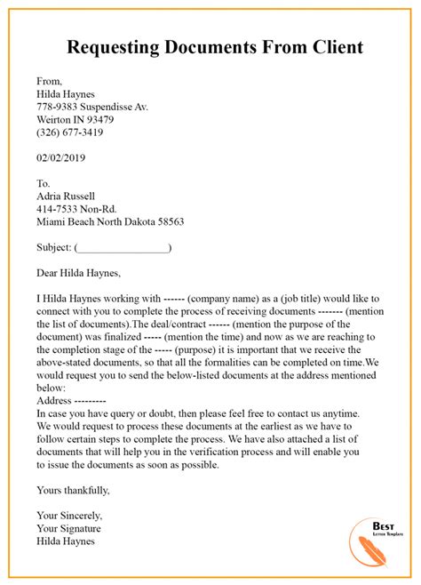 Sample Letter Requesting Iso Documents