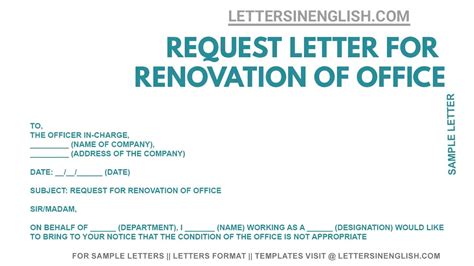 sample letter requesting office renovation