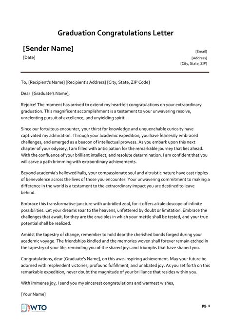 Sample Letters To A Graduating Senior