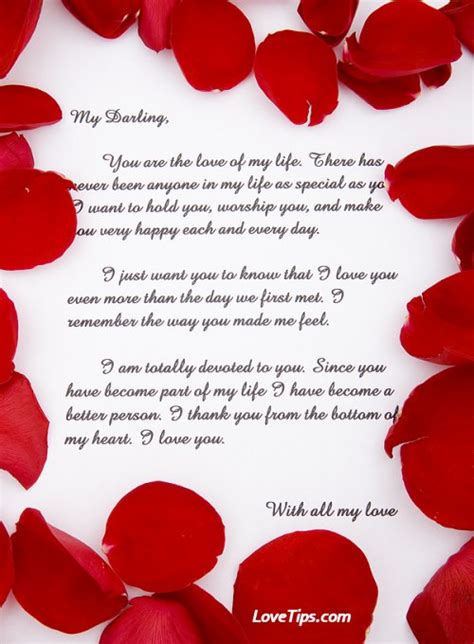 Sample Love Letters