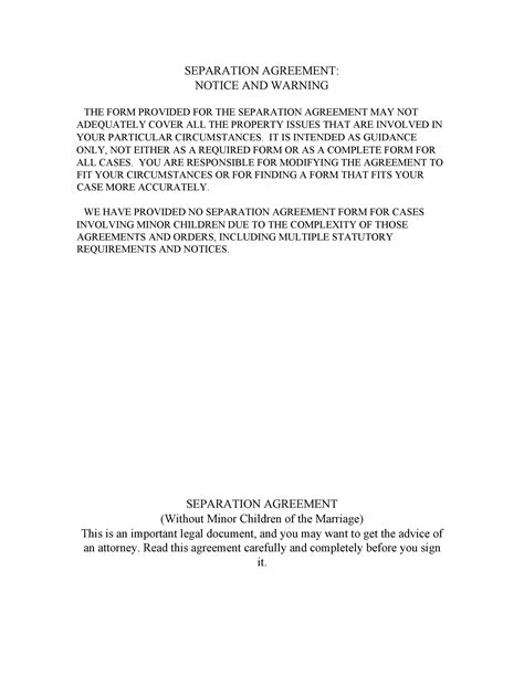 sample marriage separation letter