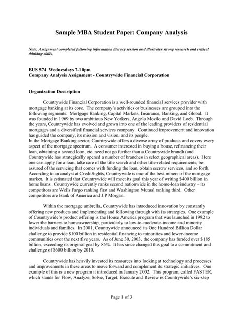 Sample Mba Research Paper