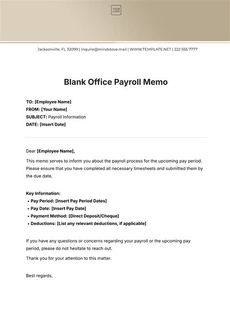 Sample Memo Regarding Payroll Deductions