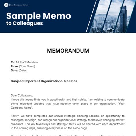 sample memo to co workers