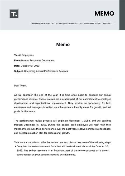 sample memorandum letter employee