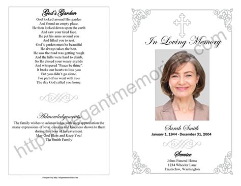 Sample Memorial Service Programs