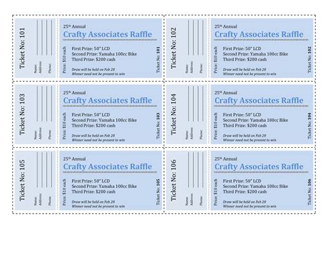 sample microsoft word raffle ticket templates