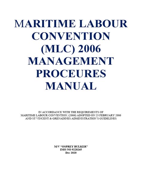 Sample Mlc 2006 Manual For Ships